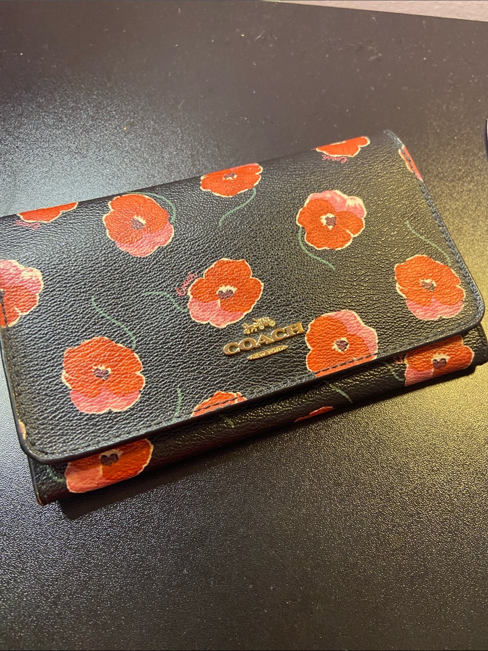Coach Poppy Print Wallet EUC